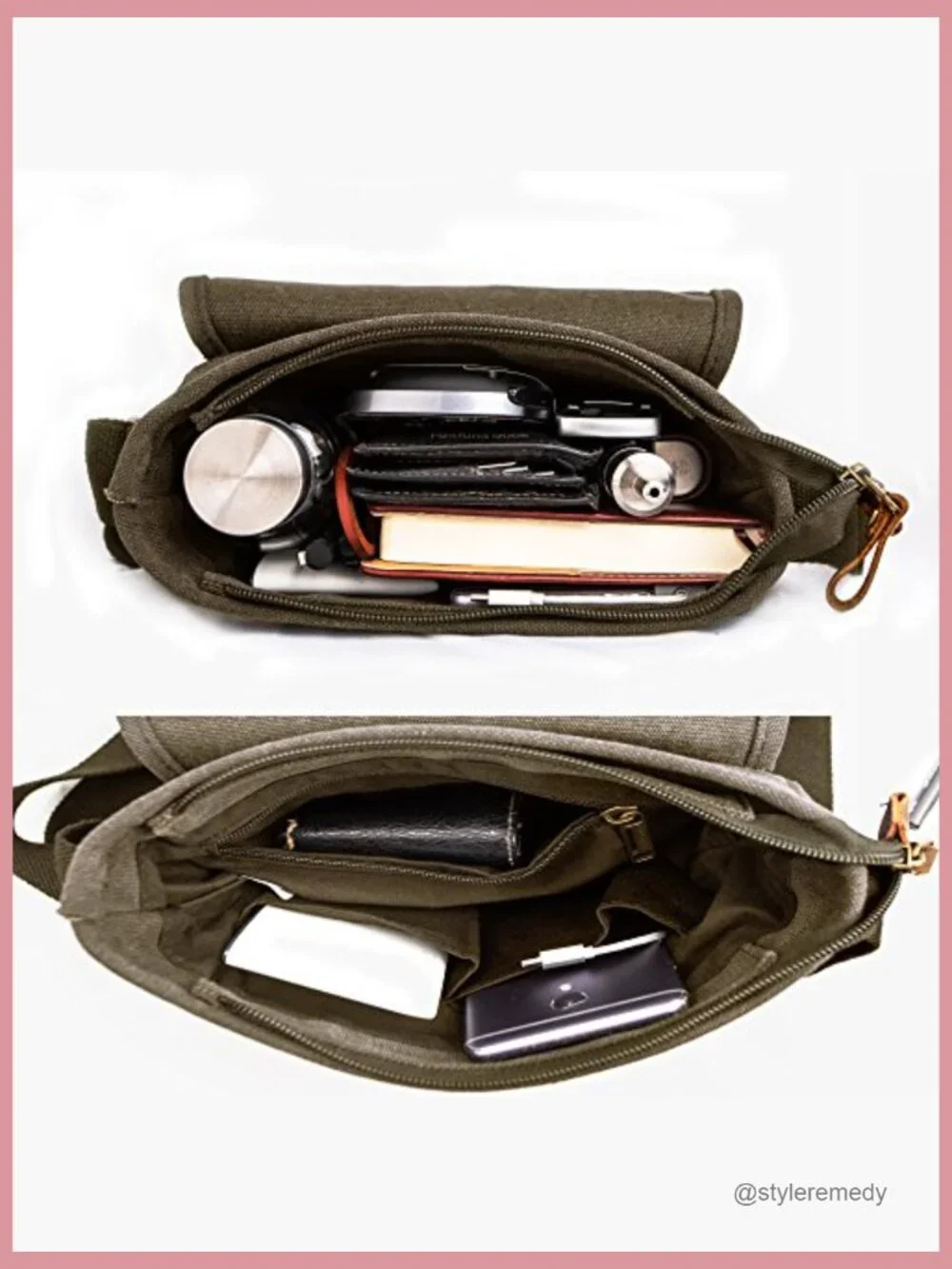 Canvas Messenger Bag Small Crossbody Casual Travel Shoulder Bag Anti Theft